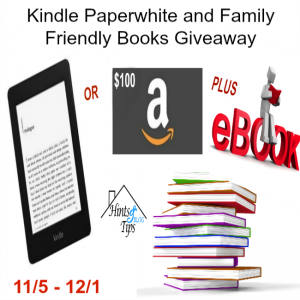 Kindle Paperwhite (or $100 Amazon Gift Card) and Family Friendly Books Giveaway ends 12-1