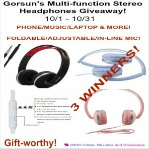 Gorsun’s Multi-function Stereo Headphones Giveaway ends 10-31